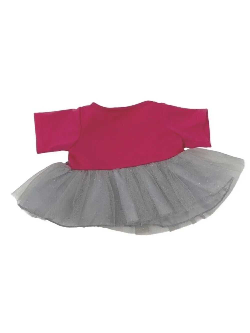 Build A Bear Pink Shirt Silver Tutu Dress Cookies Make Me Smile BAB Glittery
